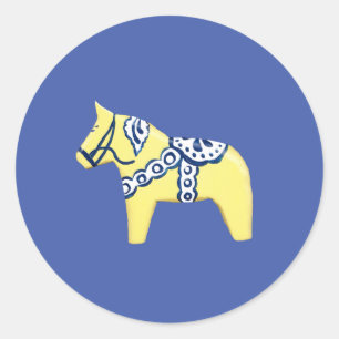 Yellow Dala Horse Sticker