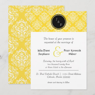 Yellow Damask - Wedding Invitation