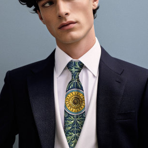 Yellow Dandelion Dream: Victorian Era Floral Men's Tie