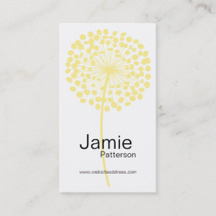 Yellow Dandelion Flower Vertical Business Cards
