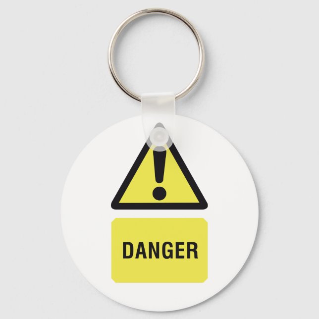 Yellow Danger Sign Key Ring (Front)