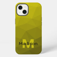 Yellow dark ombre geometric mesh pattern Monogram