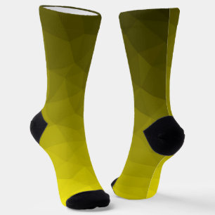 Yellow dark ombre geometric mesh pattern socks