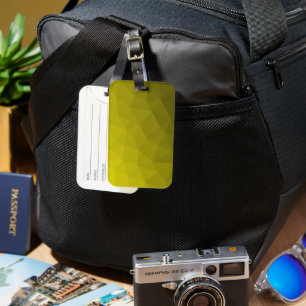 Yellow dark ombre gradient geometric mesh pattern luggage tag