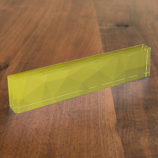 Yellow dark ombre gradient geometric mesh pattern nameplate (Side)