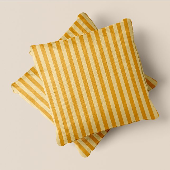 Yellow & Dark Yellow Stripes Cushion (Yellow & Dark Yellow Stripes Throw Pillow)