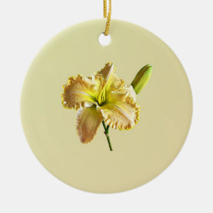 Yellow Day Lily Ceramic Ornament