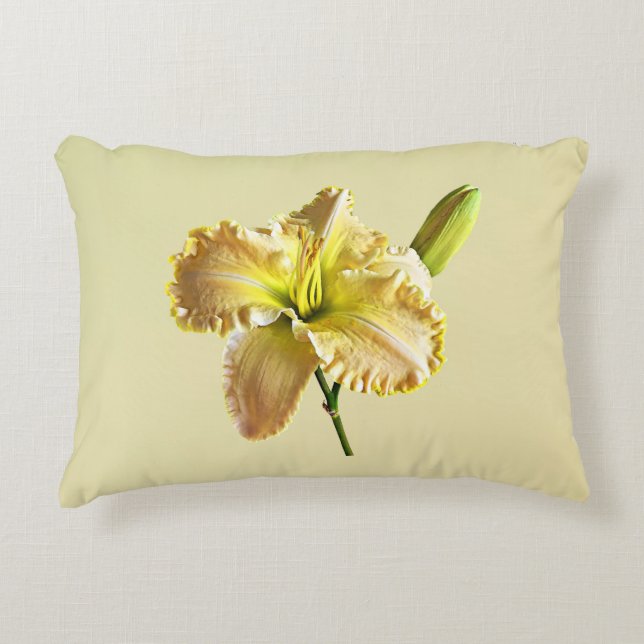 Yellow Day Lily Decorative Cushion (Front)