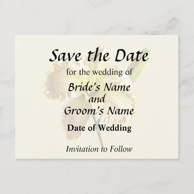 Yellow Day Lily Wedding Supplies Announcement Postcard (Front)