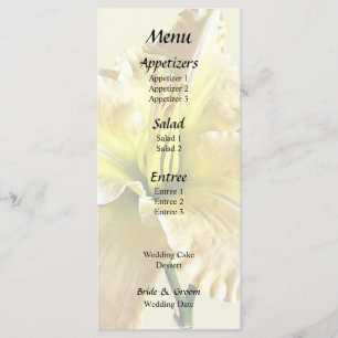 Yellow Day Lily Wedding Supplies Menu