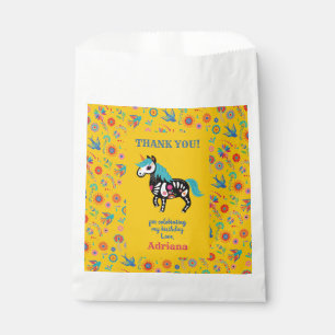 Yellow   Day of the Dead Unicorn Birthday Party Favour Bag