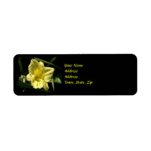 Yellow Daylily Flower Return Address Label