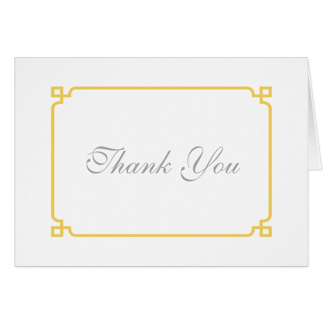 Yellow Deco Chic Wedding Thank You (Front Horizontal)