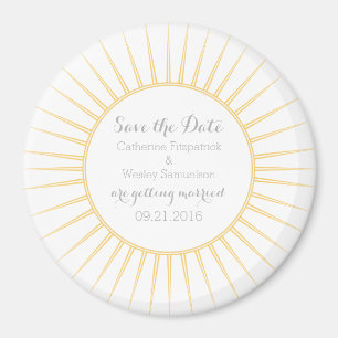 Yellow Deco Retro Save the Date Magnet