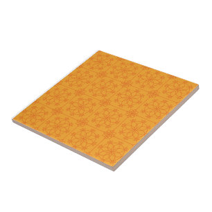 Yellow Decorative mandala art geometric Pattern Ceramic Tile
