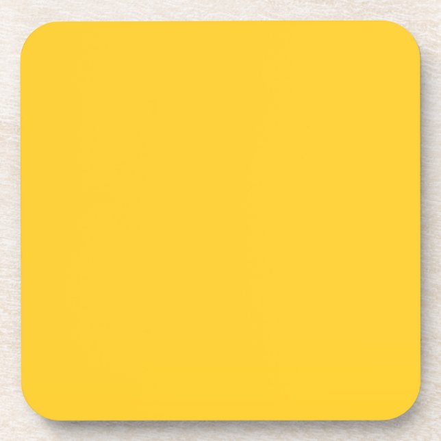 Yellow deep rich saturated solid sunshine     coaster (Front)