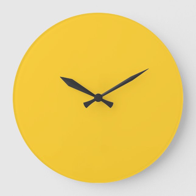 Yellow deep rich saturated solid sunshine  large clock (Front)