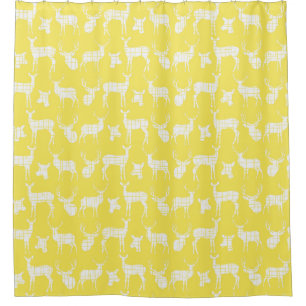 Yellow Deer Bucks Doe Wildlife Nature Shower Curtain