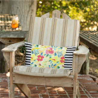 Yellow Delicate Flowers Throw Pillow