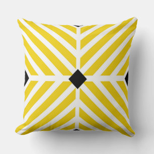Yellow Diagonal Stripes Cushion