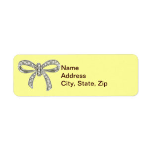 Yellow Diamond Bow Wedding Address Labels