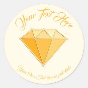 Yellow Diamond Gemstone Jewellery. 50 Golden Weddi Classic Round Sticker