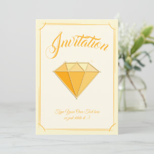 Yellow Diamond Gemstone Jewellery. 50 Golden Weddi Invitation