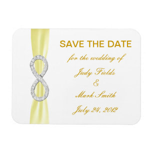 Yellow Diamond Infinity Save The Date Magnet