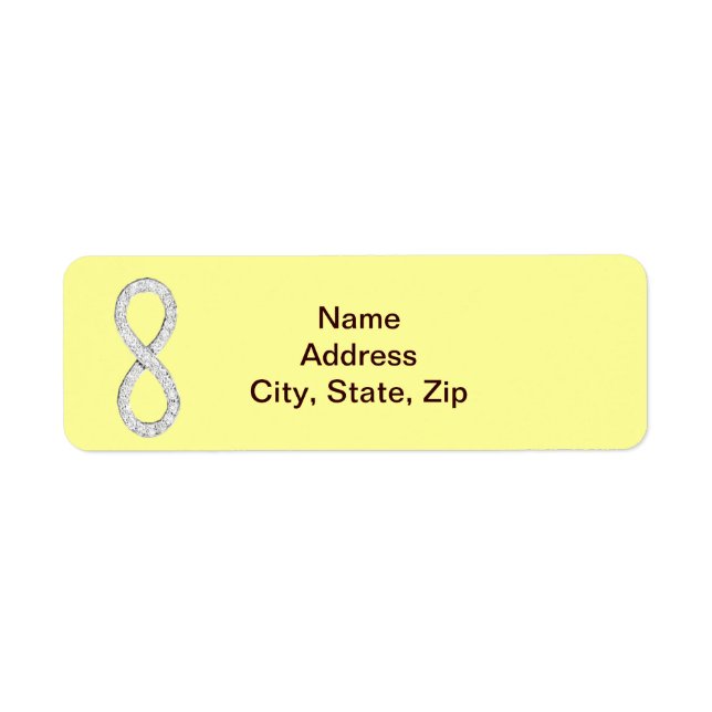 Yellow Diamond Infinity Wedding Address Labels (Front)