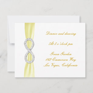 Yellow Diamond Infinity Wedding Reception Card