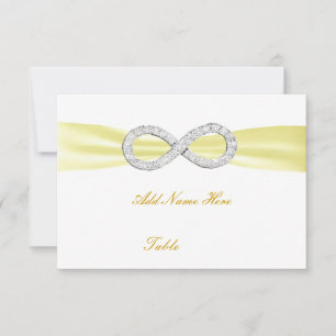 Yellow Diamond Infinity Wedding Table Place Card