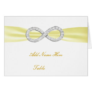 Yellow Diamond Infinity Wedding Table Place Card