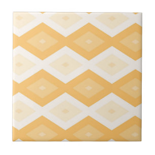Yellow diamond pattern ceramic tile