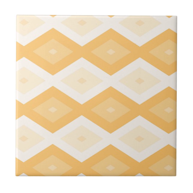 Yellow diamond pattern ceramic tile (Front)