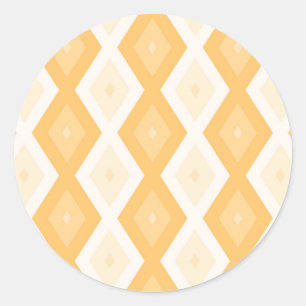 Yellow diamond pattern classic round sticker