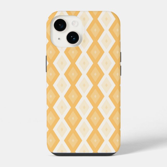 Yellow diamond pattern iPhone case (Back)