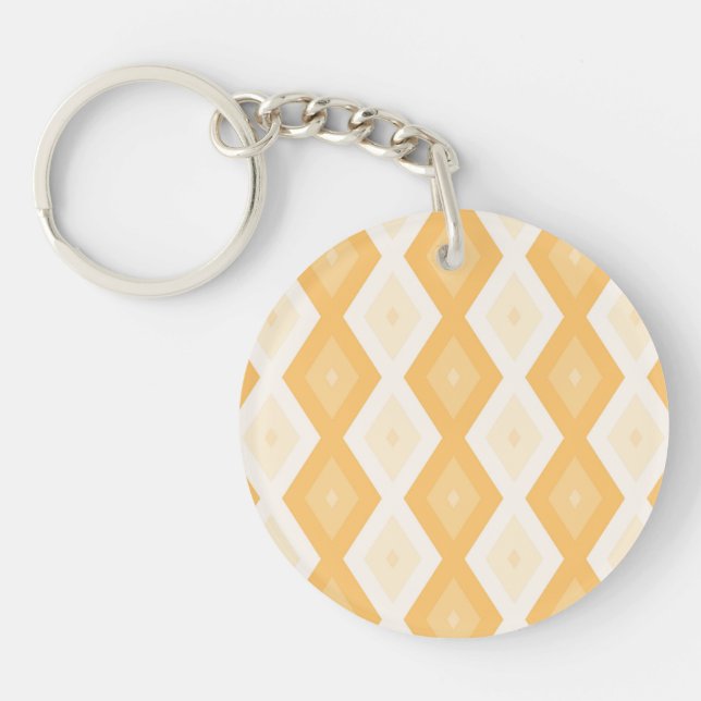 Yellow diamond pattern key ring (Front)