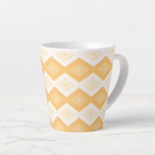 Yellow diamond pattern latte mug