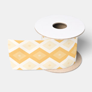 Yellow diamond pattern satin ribbon