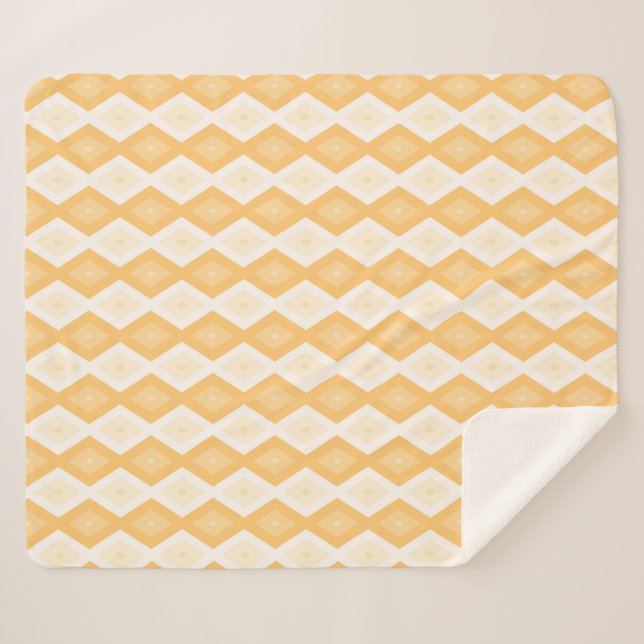 Yellow diamond pattern sherpa blanket (Front (Horizontal))