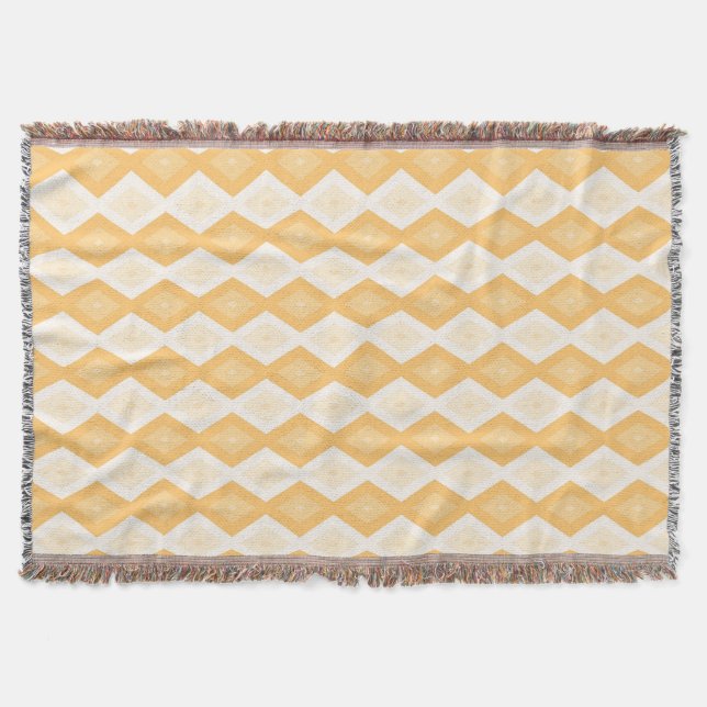 Yellow diamond pattern throw blanket (Front)