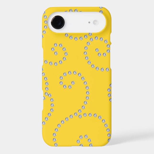 Yellow diamond swirls Case-Mate iPhone case (Back)