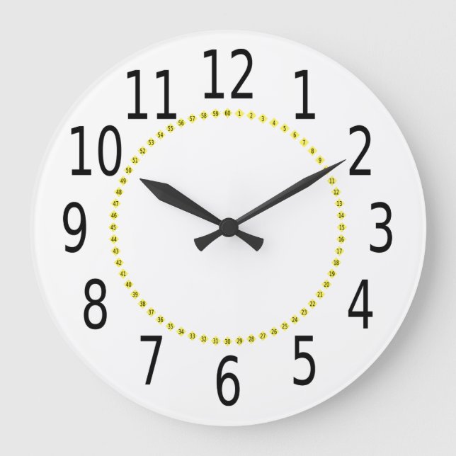 yellow diamonds black numbers large clock (Front)