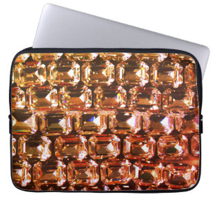 Yellow diamonds,  orange diamonds , gemstone   laptop sleeve