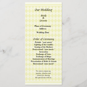 Yellow Diamonds Wedding Program