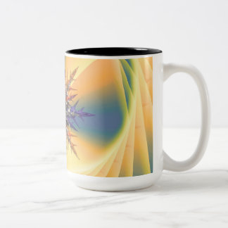 Yellow & Dimond Flower Modern Two-Tone Coffee Mug