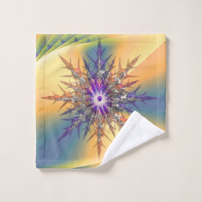 Yellow & Dimond Flower Modern  Wash Cloth (Wash Cloth)