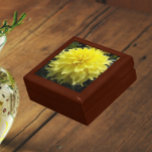 Yellow Dinner Plate Dahlia Floral Gift Box<br><div class="desc">Store trinkets,  jewellery and other small keepsakes in this wooden jewellery box with ceramic tile that features the photo image of a huge,  yellow Dinner Plate Dahlia flower. A lovely,  floral design! Select your gift box size and colour.</div>