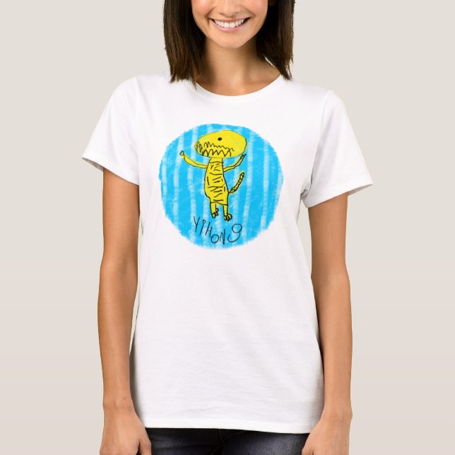 Yellow Dino Woman's Tee (Front)