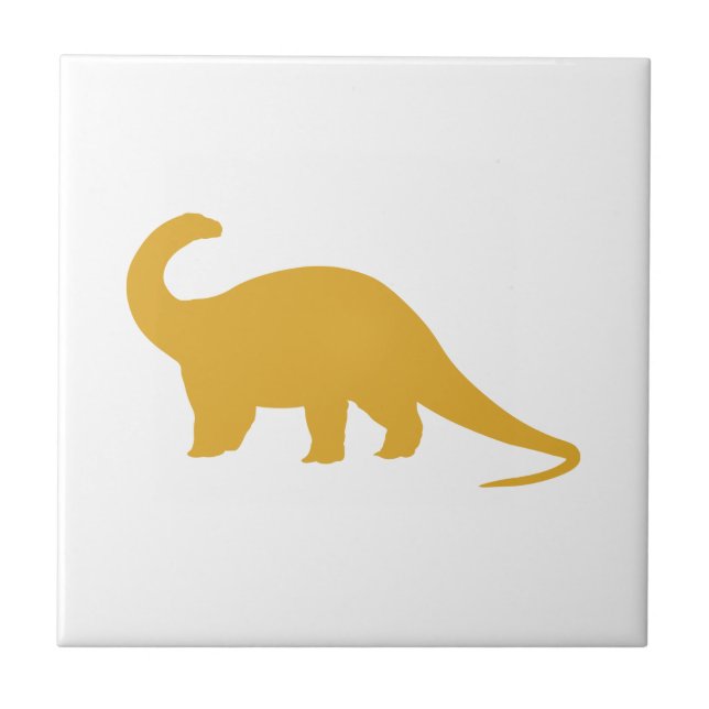 Yellow Dinosaur Ceramic Tile (Front)